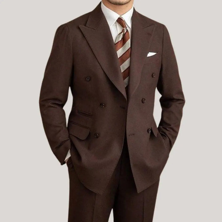 Henry | Men’s Tailored Two-Piece Suit With Double-Breasted Jacket And Peak Lapels