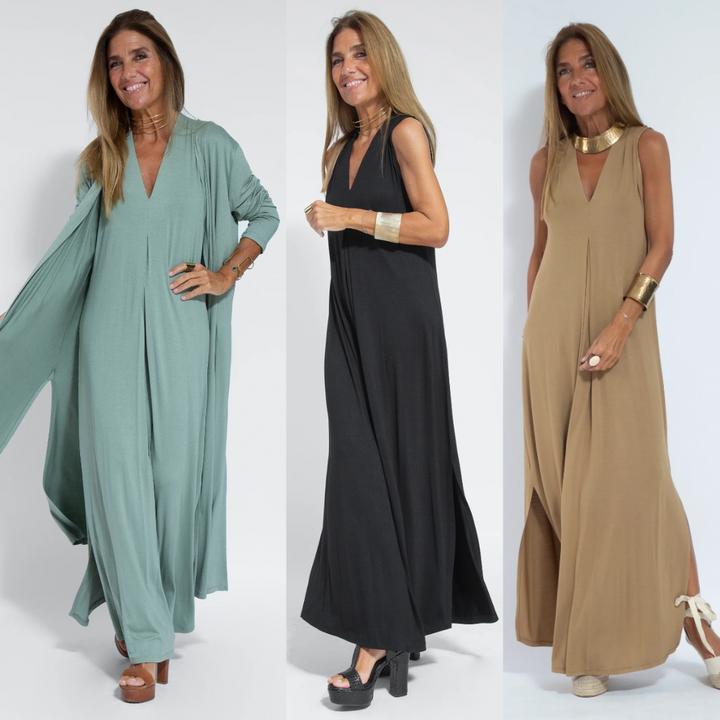 Rosalie | Women’s Long Dress and Vest Two-Piece Set