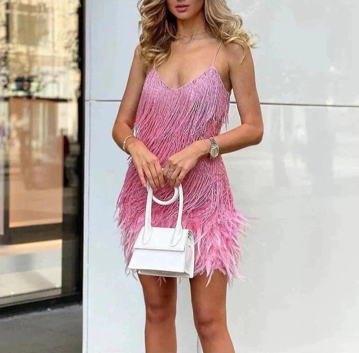 Isadora | Women’s Luxurious Feather Mini Dress