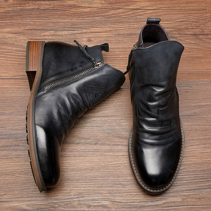 Oliver | Modern Side-Zip Ankle Boots With Comfortable Low Heel For Men