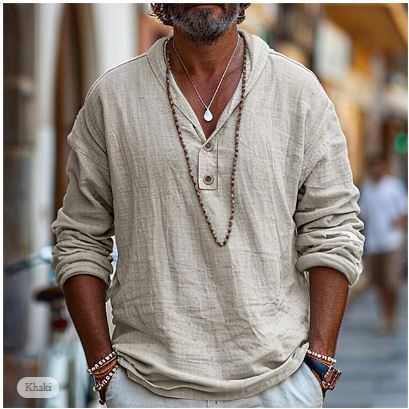 Caleb | Men’s Linen Long Sleeve Shirt