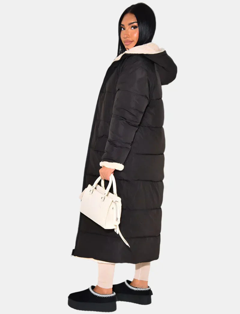 Sophia | Classic Black Insulated Winter Jacket