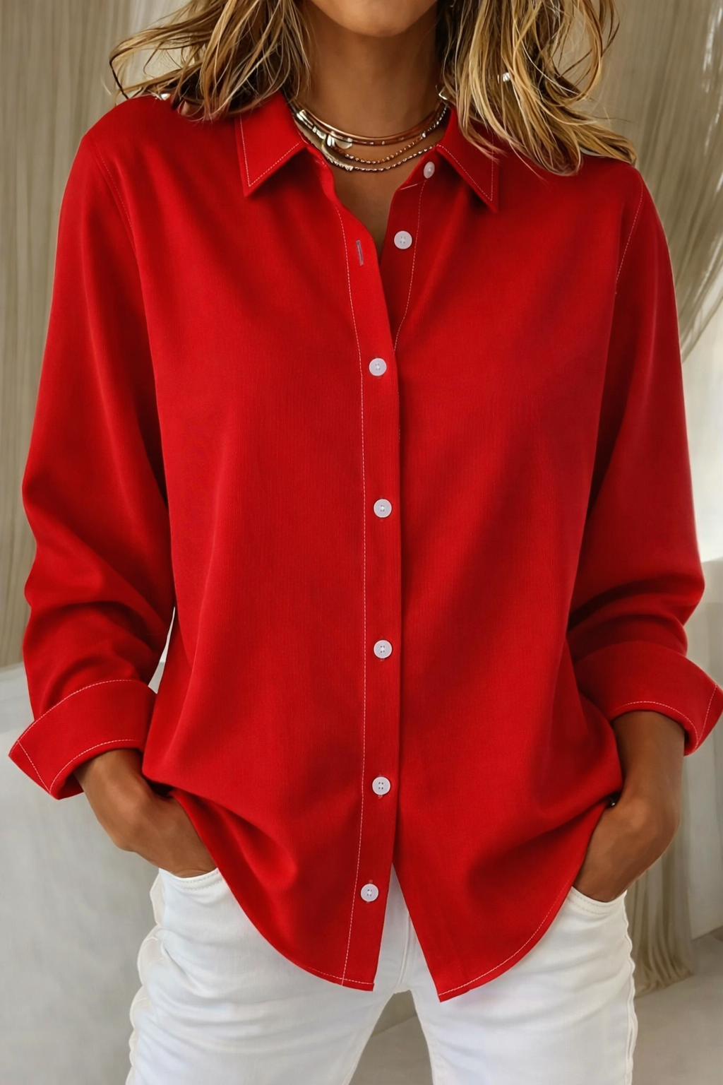 Sophie | Elegant Button-Front Blouse For Women