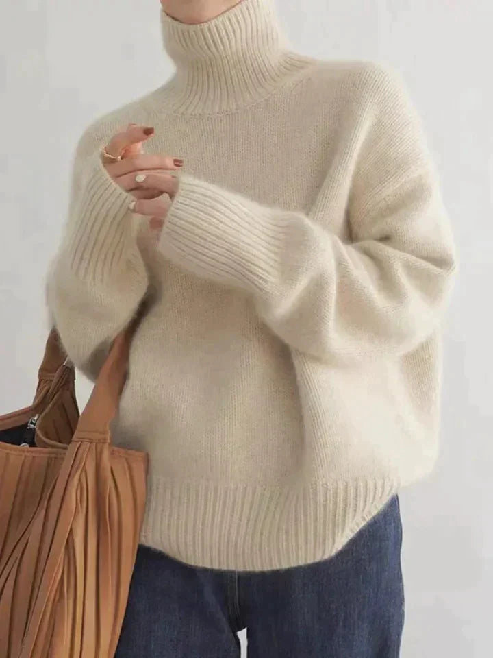 Serena | Premium Fine Wool High-Neck Sweater For Women