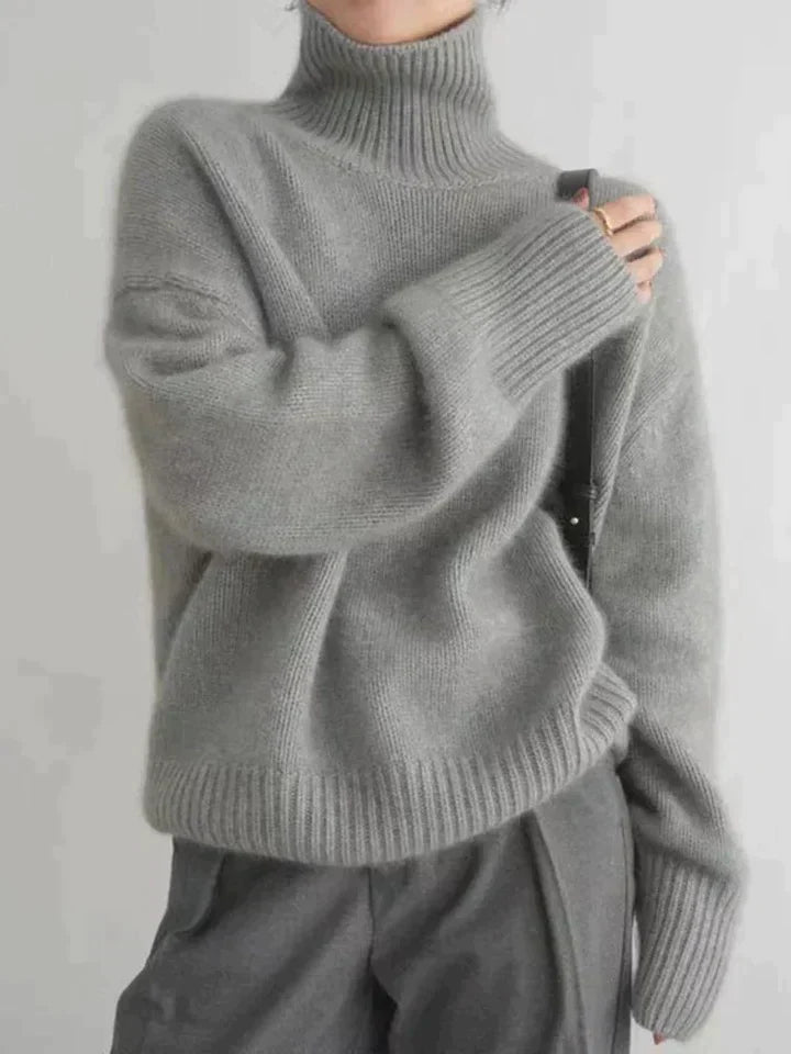 Serena | Premium Fine Wool High-Neck Sweater For Women