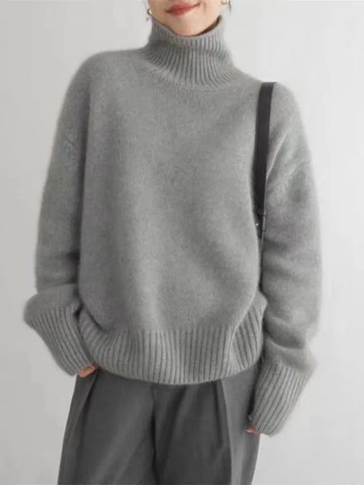 Olivia | Women’s Cozy High-Neck Knit Sweater