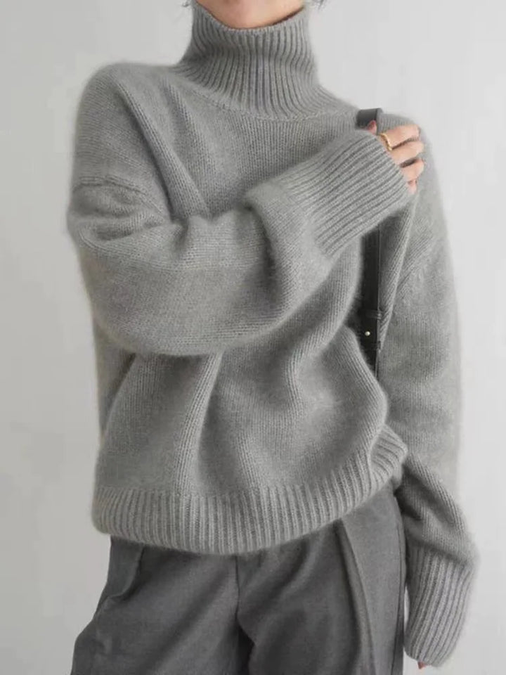 Olivia | Women’s Cozy High-Neck Knit Sweater