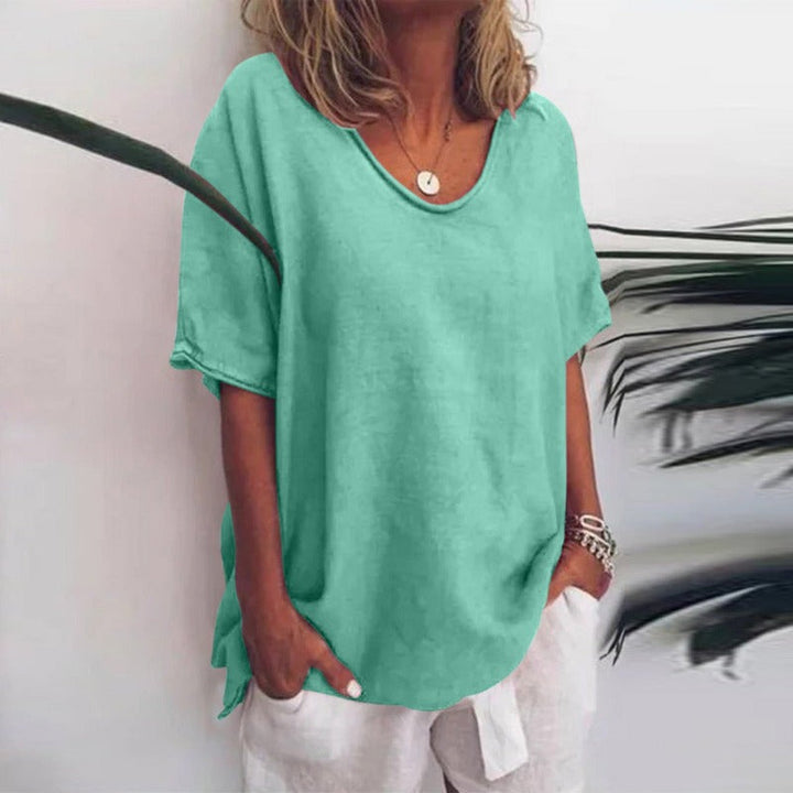 Isla | Women’s Classic Loose-Fit Short Sleeve Blouse
