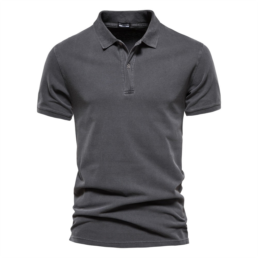 Eli | Men’s Tailored Polo Shirt With Structured Collar And Buttoned Front