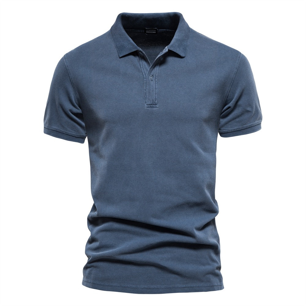 Eli | Men’s Tailored Polo Shirt With Structured Collar And Buttoned Front