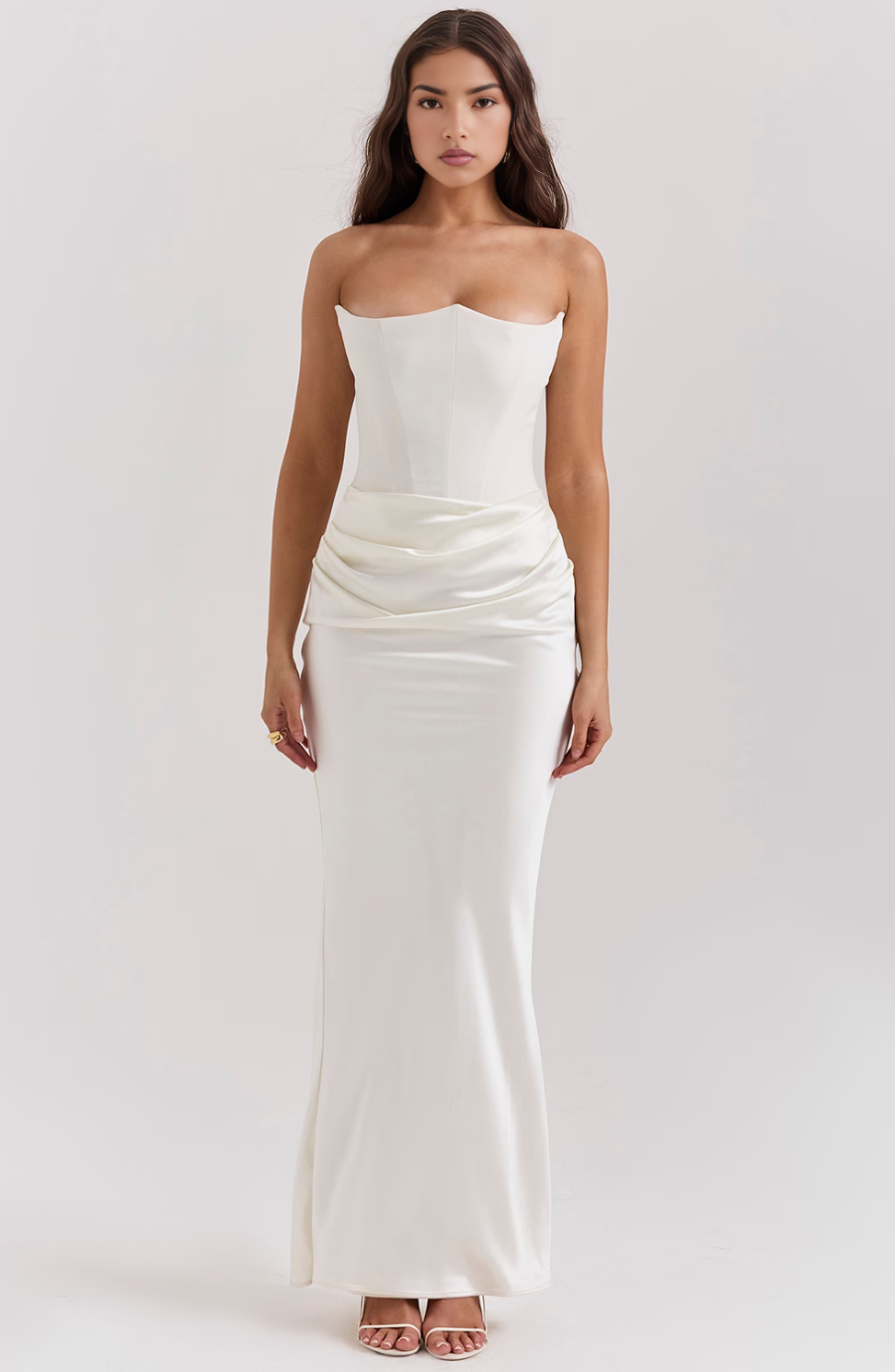 Elara | Sculpted Strapless Corset Maxi Dress With Sleek Silhouette