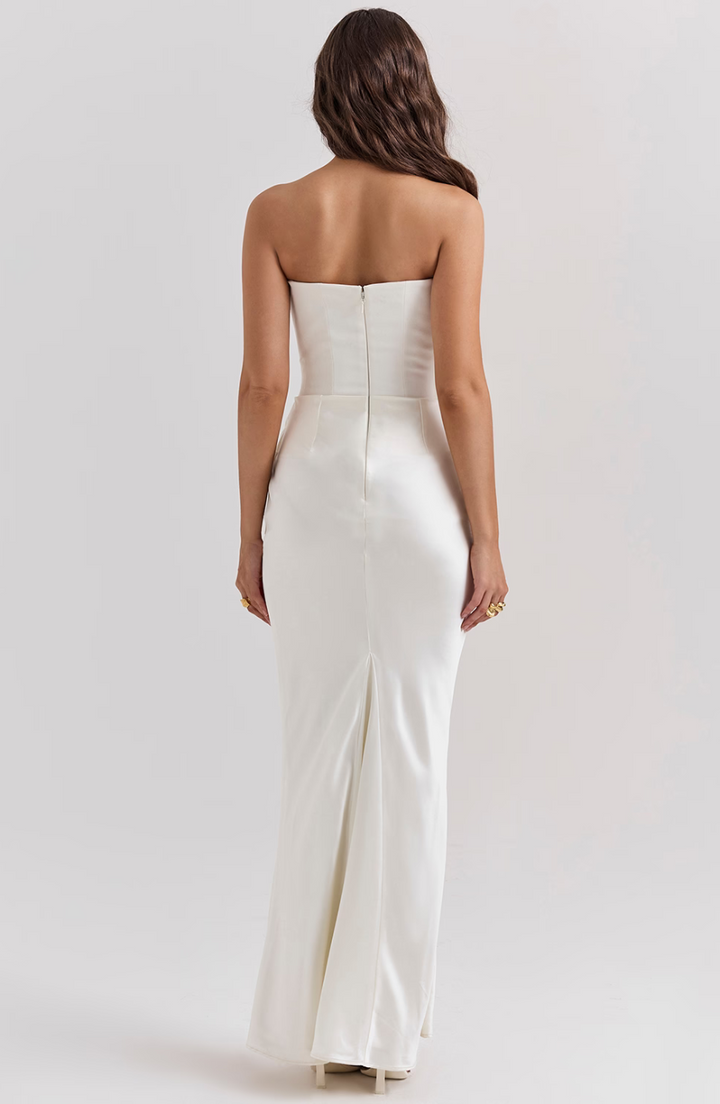 Elara | Sculpted Strapless Corset Maxi Dress With Sleek Silhouette