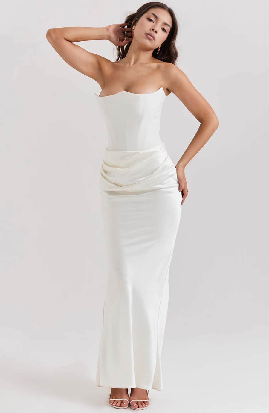 Elara | Sculpted Strapless Corset Maxi Dress With Sleek Silhouette