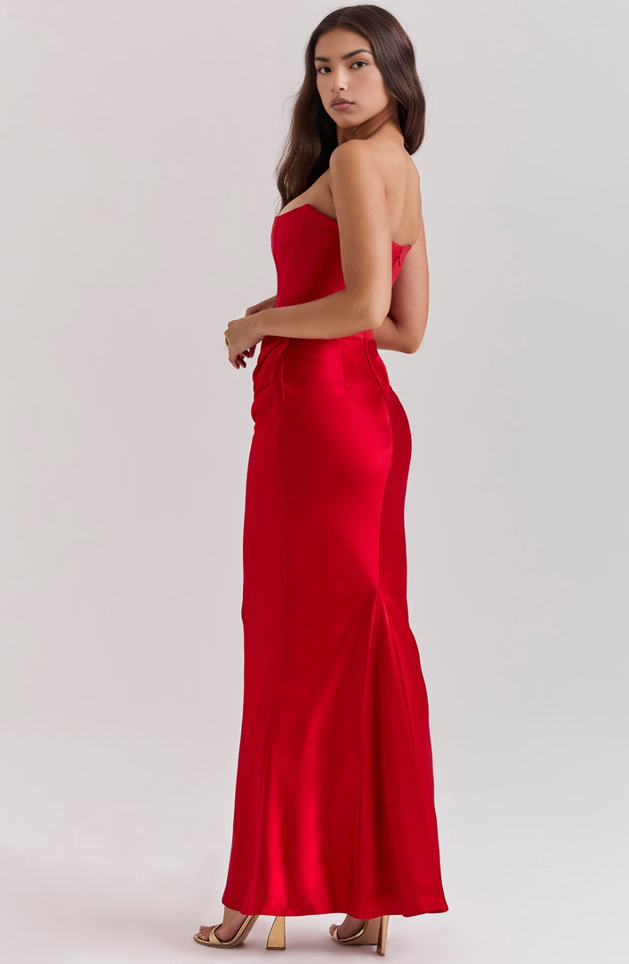 Elara | Sculpted Strapless Corset Maxi Dress With Sleek Silhouette