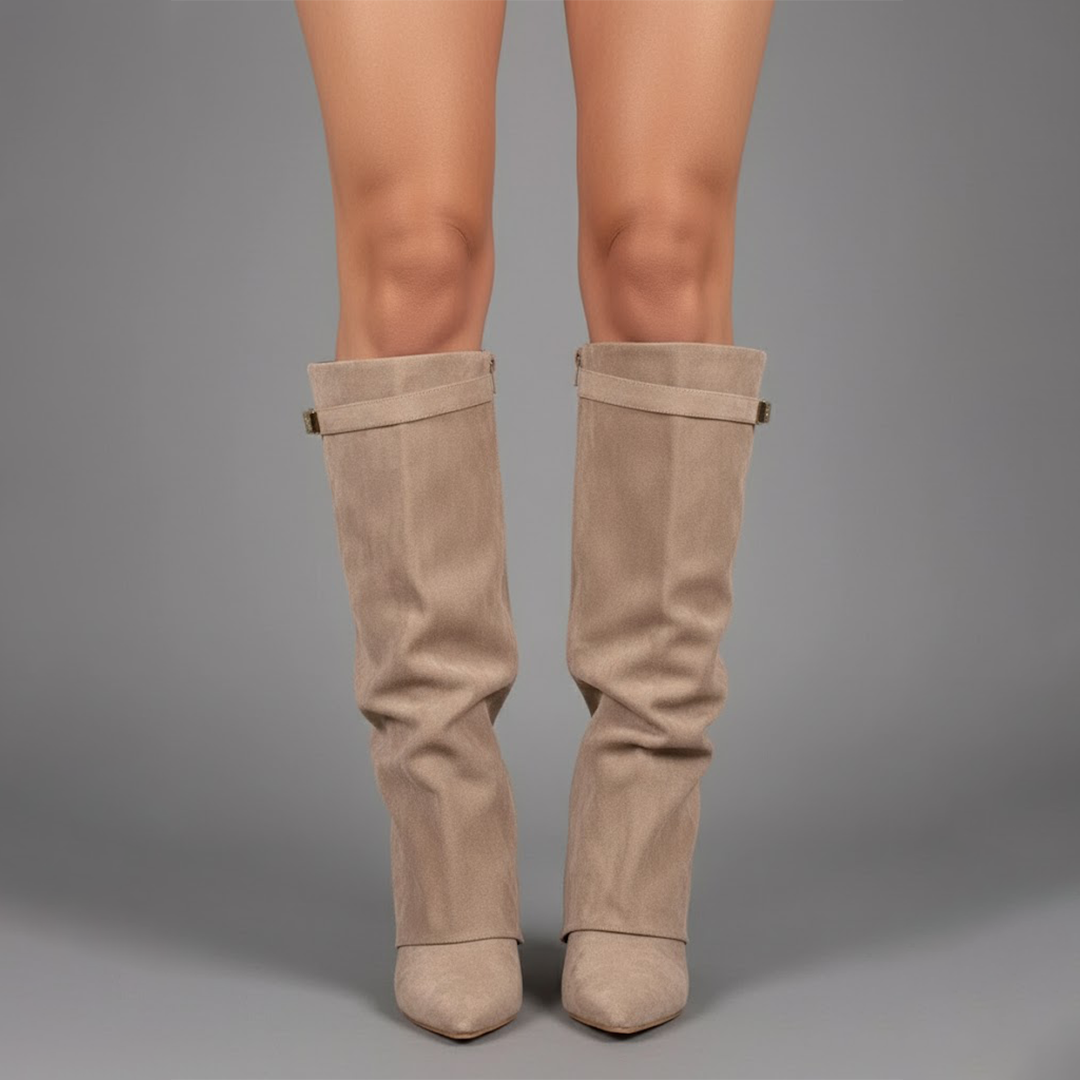 Arden | Over-The-Knee Leather Statement Boots With Adjustable Buckle For Women