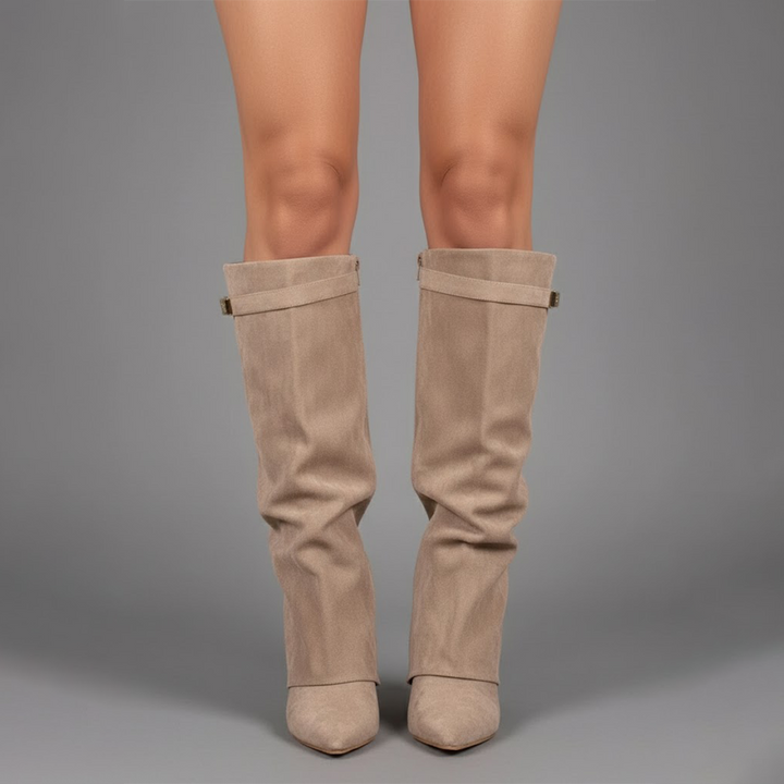 Arden | Over-The-Knee Leather Statement Boots With Adjustable Buckle For Women