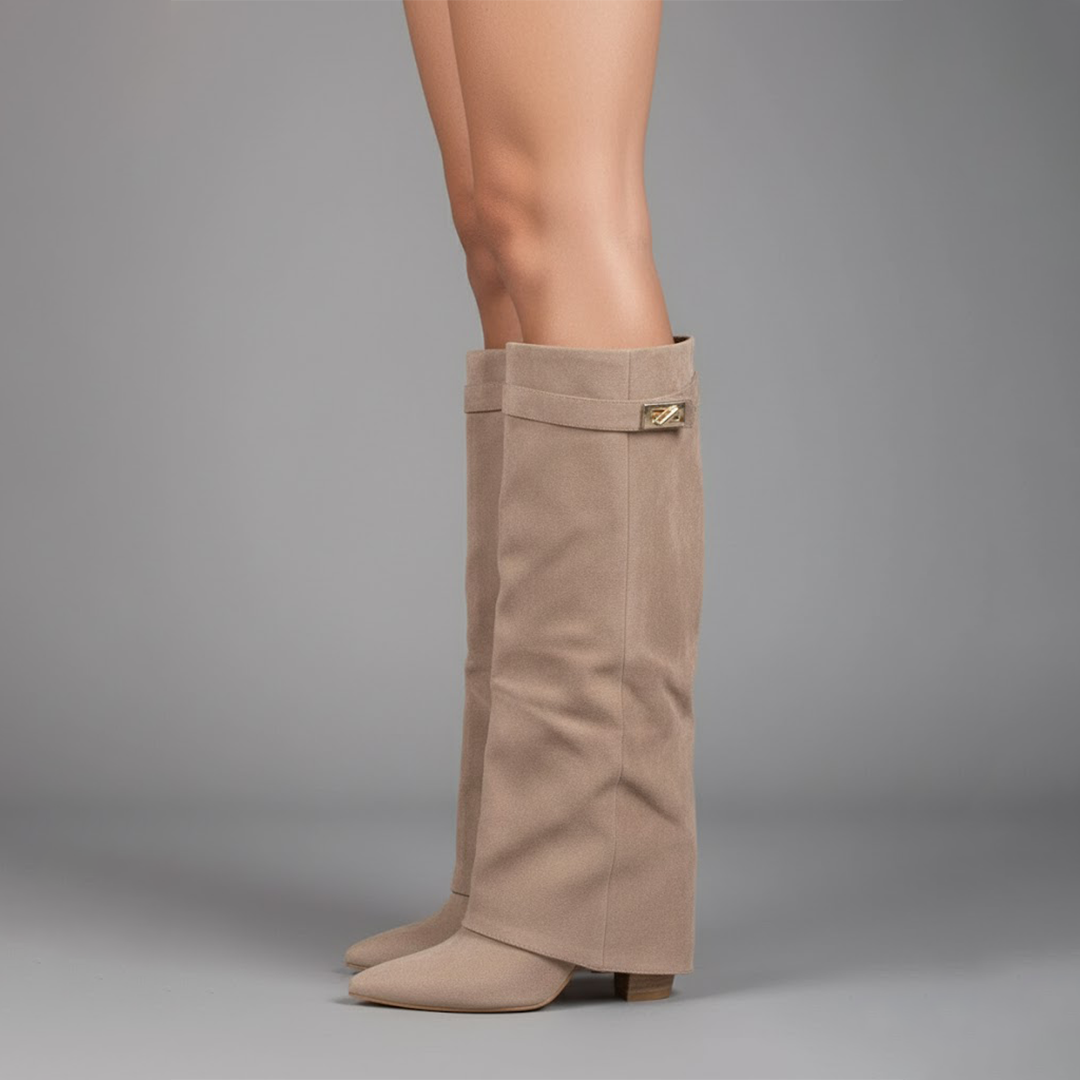 Arden | Over-The-Knee Leather Statement Boots With Adjustable Buckle For Women