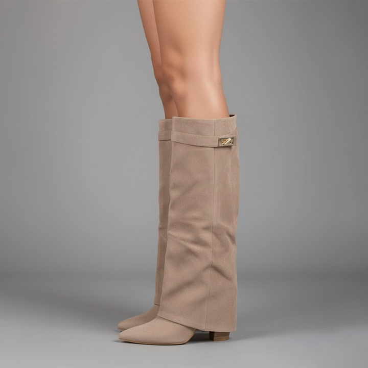 Arden | Over-The-Knee Leather Statement Boots With Adjustable Buckle For Women