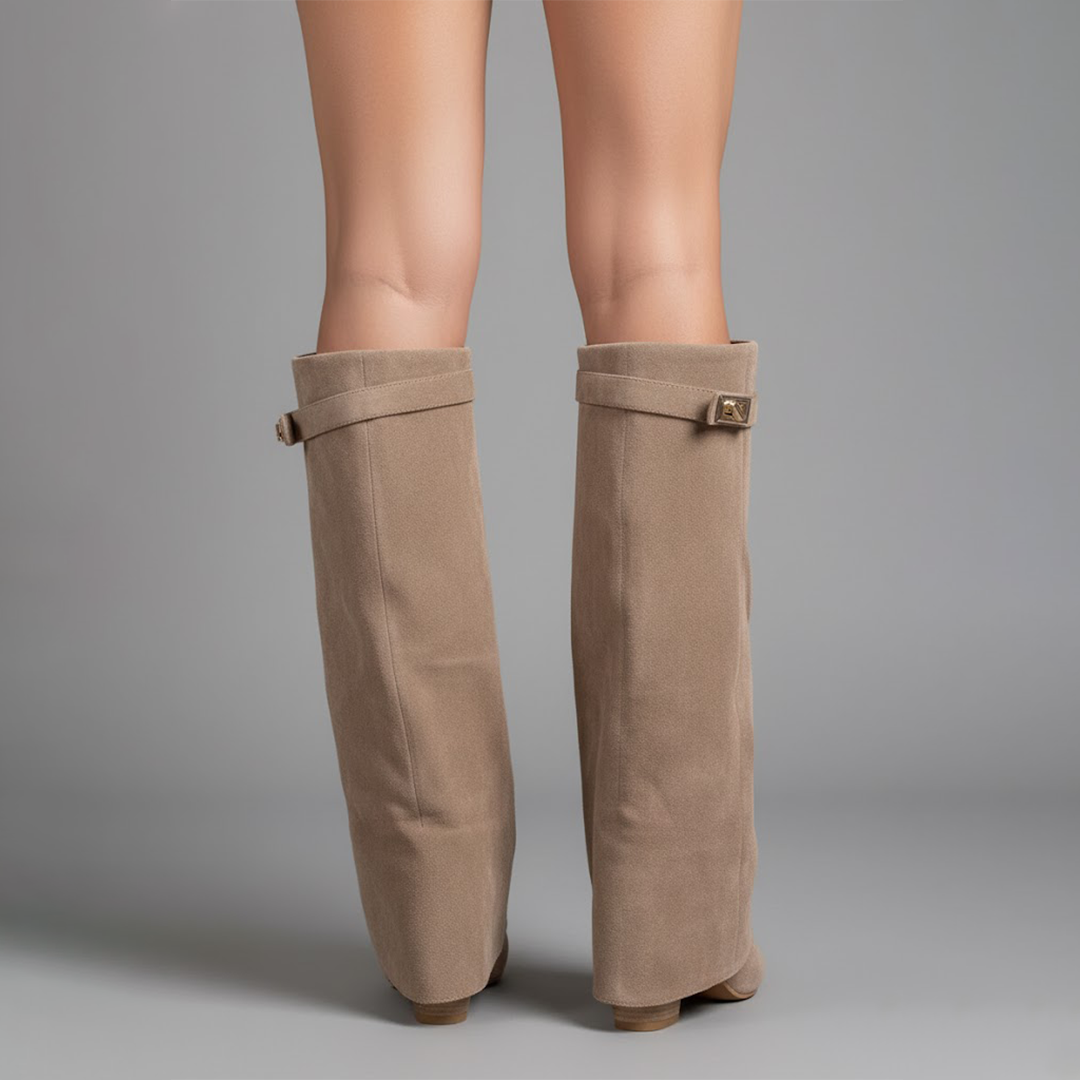 Arden | Over-The-Knee Leather Statement Boots With Adjustable Buckle For Women