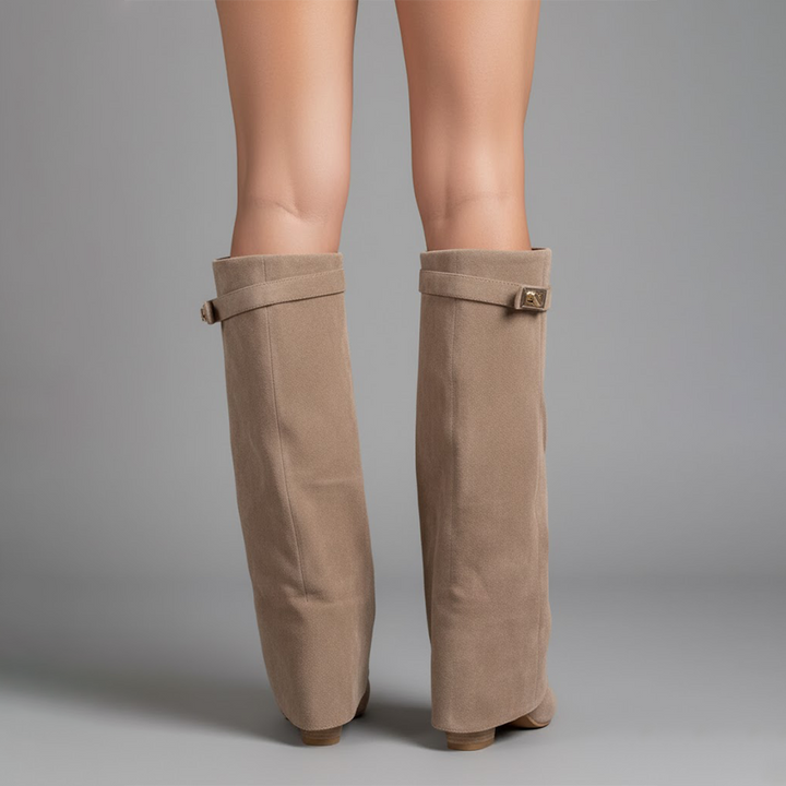 Arden | Over-The-Knee Leather Statement Boots With Adjustable Buckle For Women