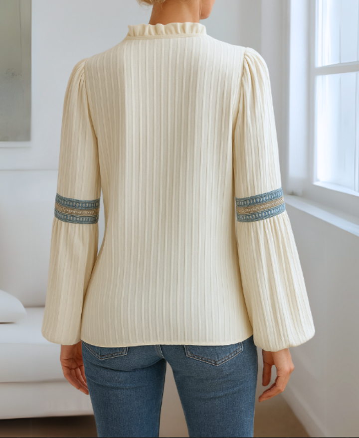 Elara | Timeless Soft-Touch Blouse With Feminine Neckline