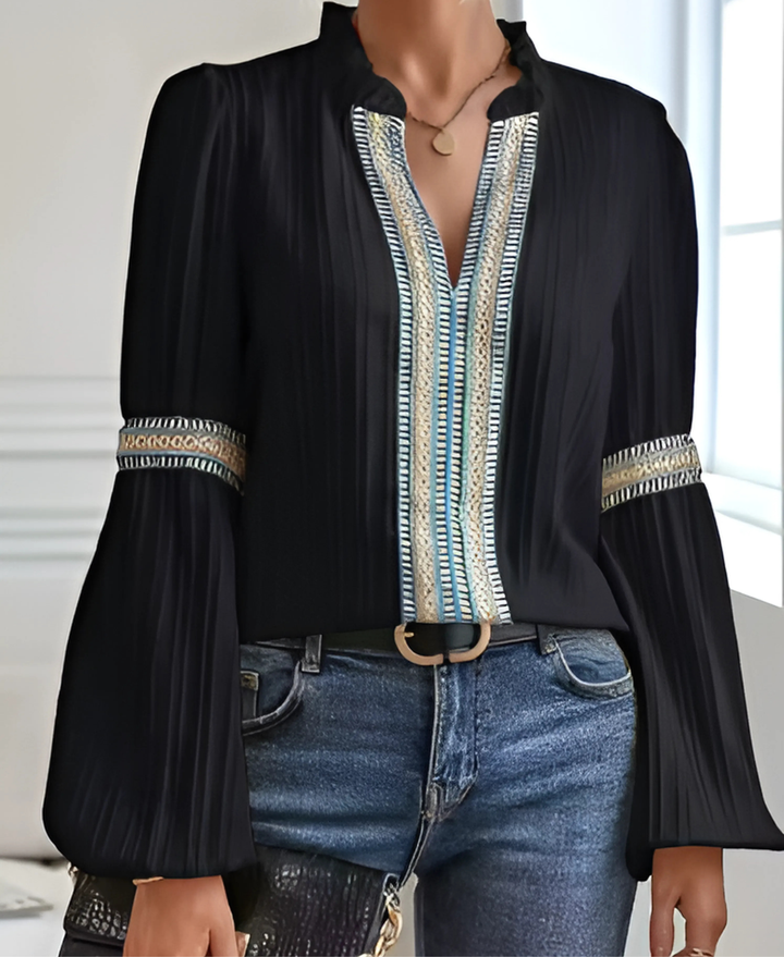 Elara | Timeless Soft-Touch Blouse With Feminine Neckline