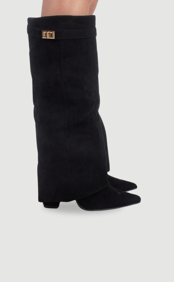 Ava | Women’s Leather Thigh-High Boots With Buckle Detail