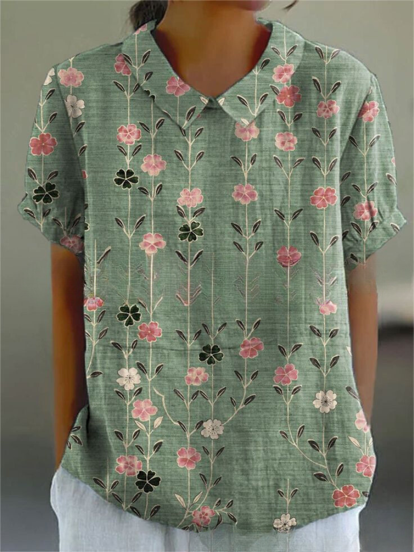 Hazel | Women’s Vintage Floral Casual Blouse
