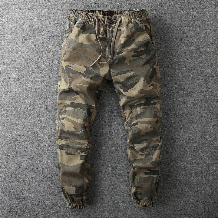 Ethan | Camouflage Print Men’s Cargo Trousers With Elastic Waist