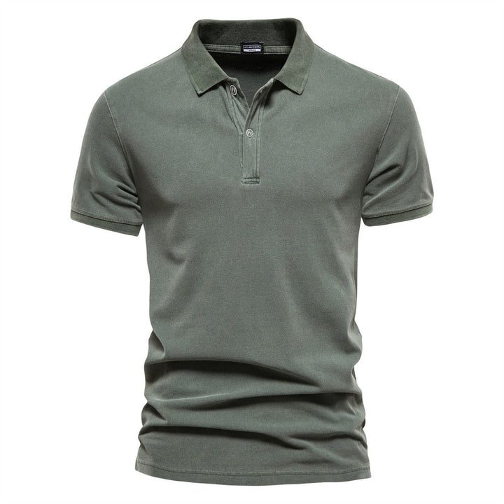 Eli | Men’s Tailored Polo Shirt With Structured Collar And Buttoned Front