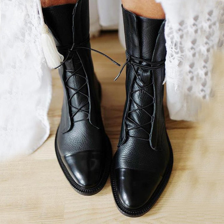 Luna | Lace-Up Leather Ankle Boots For Women