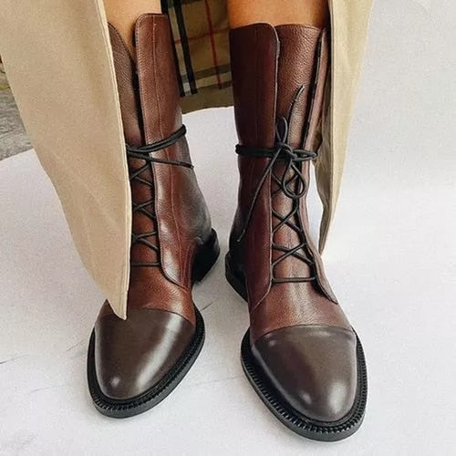 Luna | Lace-Up Leather Ankle Boots For Women