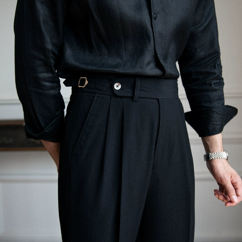 Henry | Men’s High-Waist Pleated Tailored Trousers