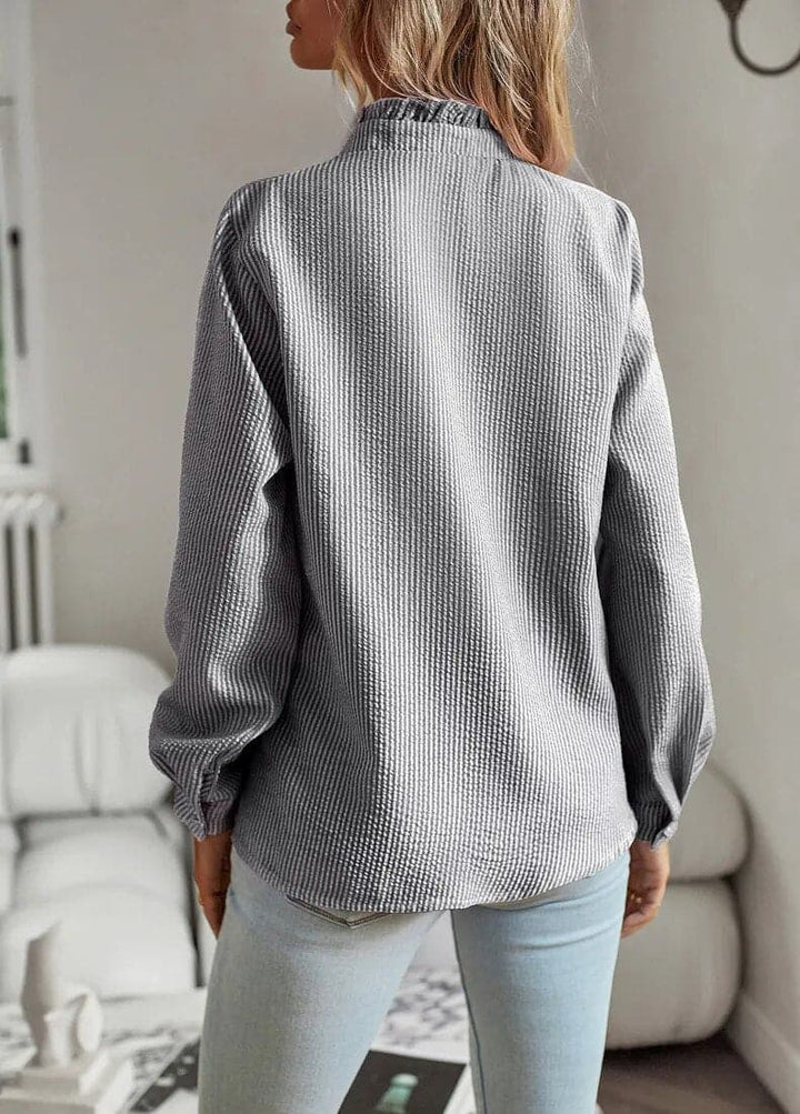 Sophie | Women’s Crinkle Texture Blouse with Ruffle Trim