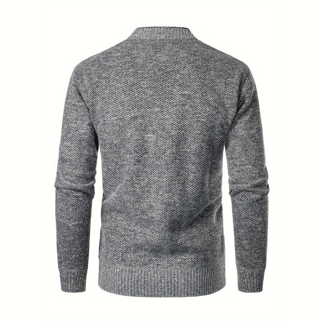 Oliver | Men’s Knit Button-Front Cardigan With Patterned Inner Lining And Side Pockets