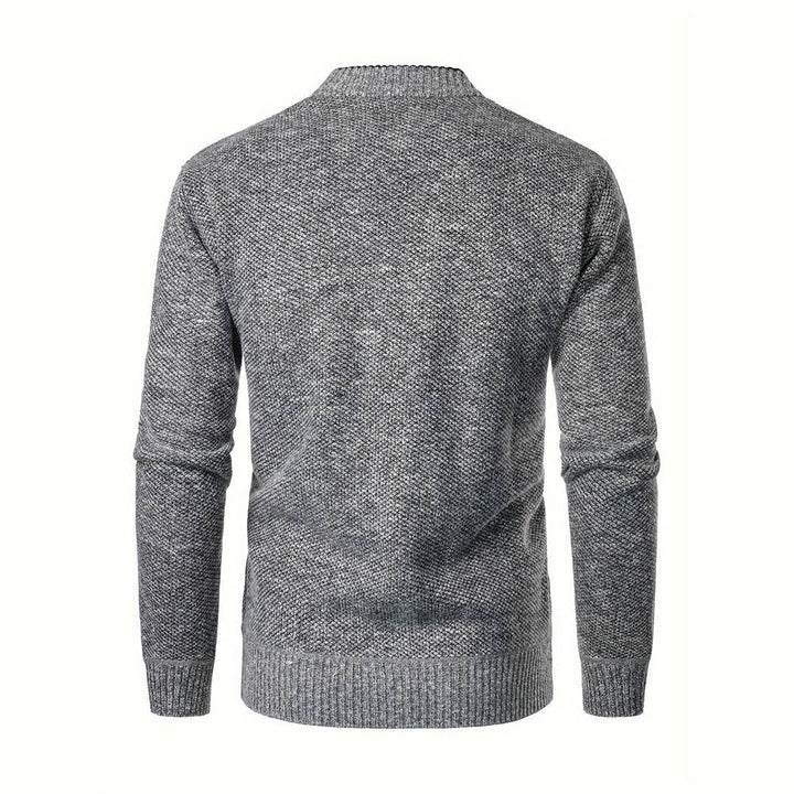 Oliver | Men’s Knit Button-Front Cardigan With Patterned Inner Lining And Side Pockets