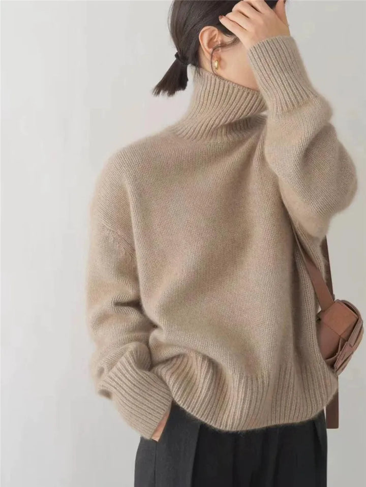 Olivia | Women’s Cozy High-Neck Knit Sweater