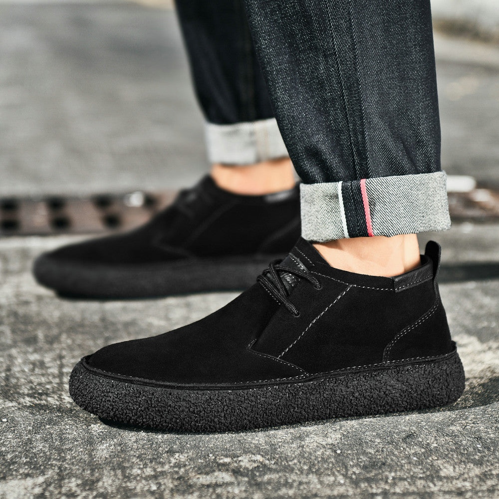 NOAH | Men’s Mid-Top Casual Orthopedic Loafers With Lace-Up Design And Textured Sole