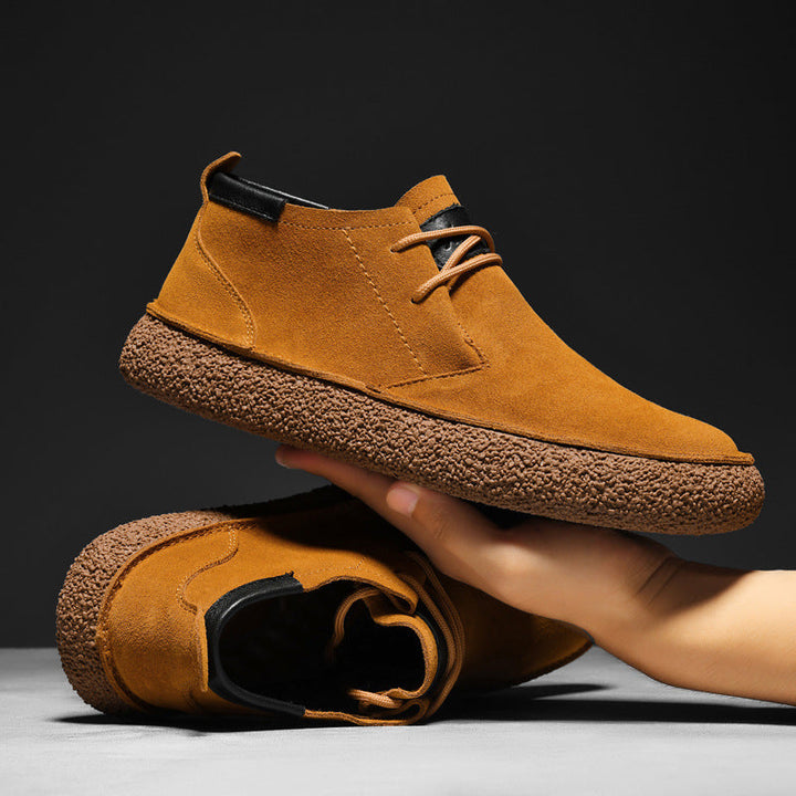 NOAH | Men’s Mid-Top Casual Orthopedic Loafers With Lace-Up Design And Textured Sole