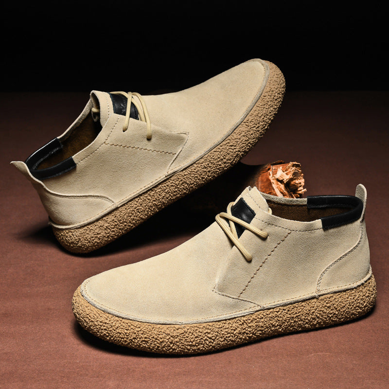 NOAH | Men’s Mid-Top Casual Orthopedic Loafers With Lace-Up Design And Textured Sole
