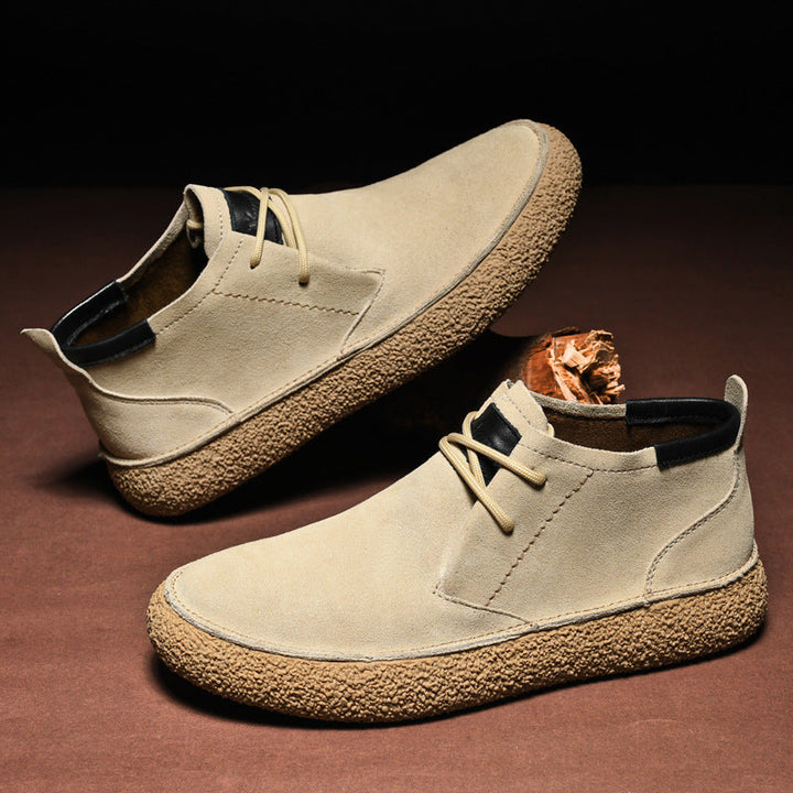 NOAH | Men’s Mid-Top Casual Orthopedic Loafers With Lace-Up Design And Textured Sole
