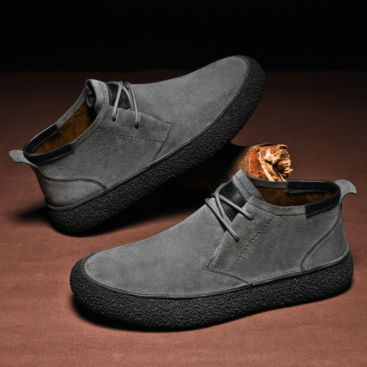NOAH | Men’s Mid-Top Casual Orthopedic Loafers With Lace-Up Design And Textured Sole
