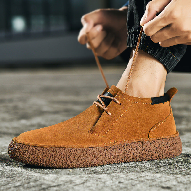 NOAH | Men’s Mid-Top Casual Orthopedic Loafers With Lace-Up Design And Textured Sole
