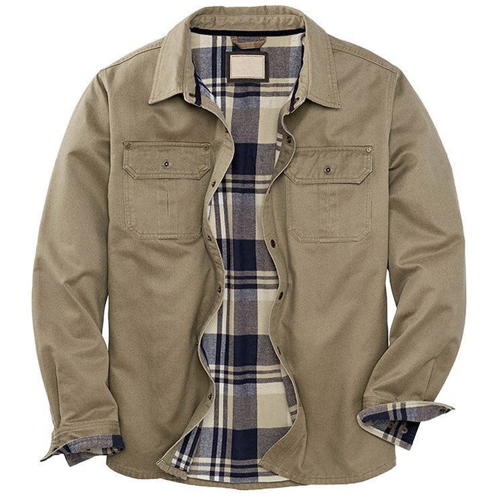 HARRISON | Men’s Waxed Bomber Jacket With Flannel Lining And Utility Chest Pockets