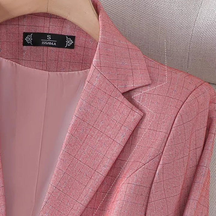 Elena | Women’s Grid-Pattern Tailored Blazer