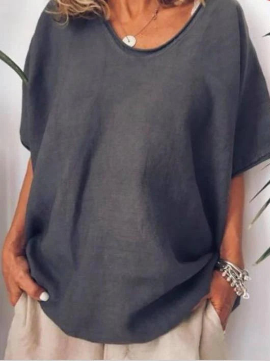 Isla | Women’s Classic Loose-Fit Short Sleeve Blouse