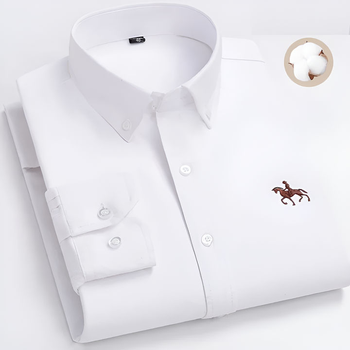 Leo | Men’s Refined Long-Sleeve Check Shirt With Buttoned Front