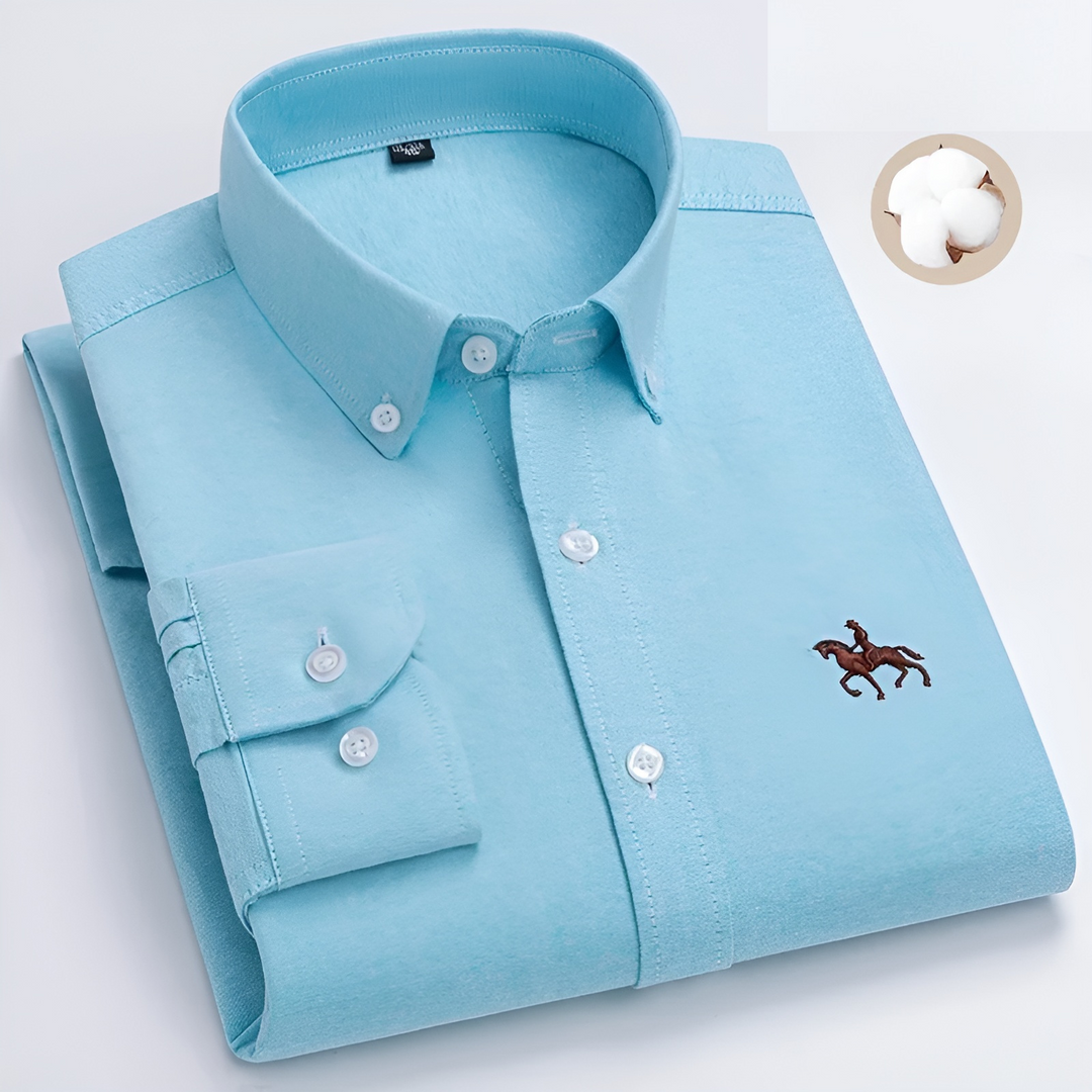 Leo | Men’s Refined Long-Sleeve Check Shirt With Buttoned Front