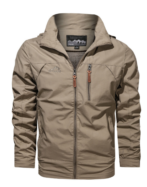 Liam | Waterproof Hooded Men’s Jacket With Full-Zip And Zippered Pockets