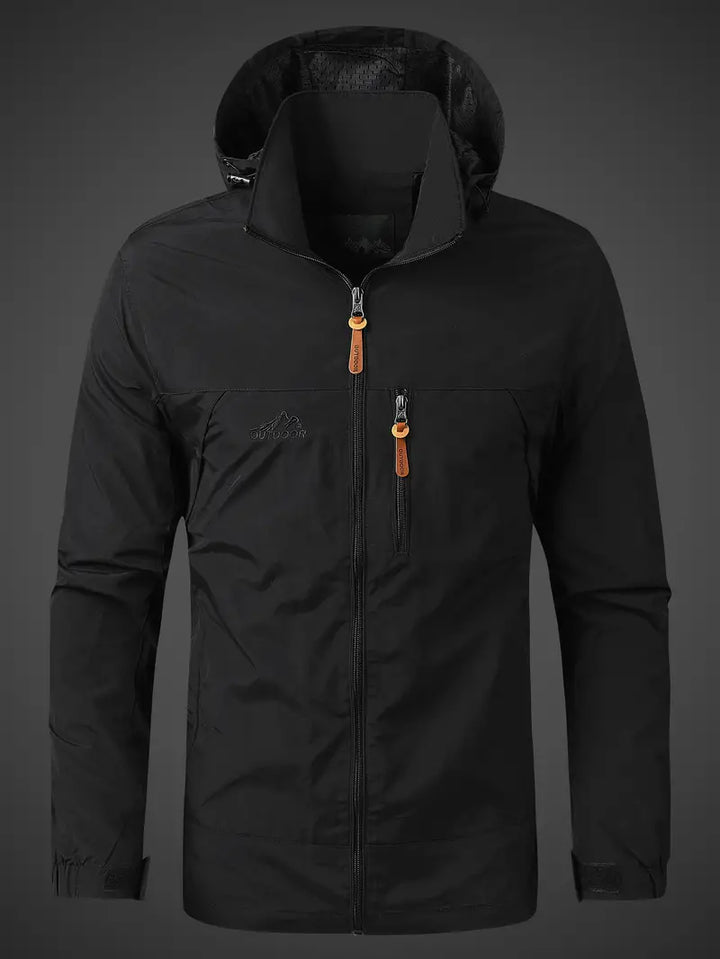 Liam | Waterproof Hooded Men’s Jacket With Full-Zip And Zippered Pockets